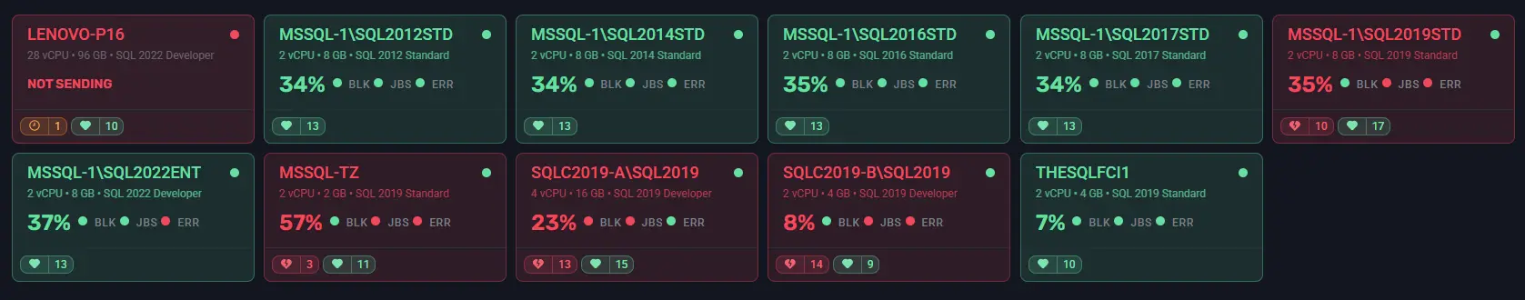 Server Cards - compact size, more servers on screen