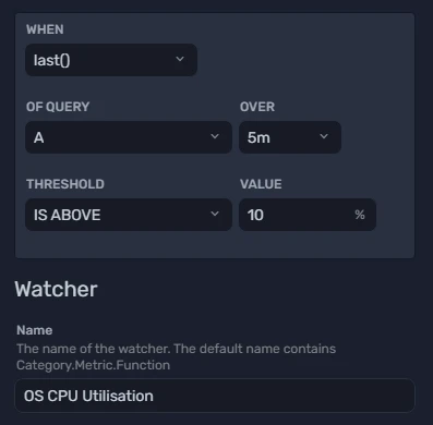 Alert threshold configuration